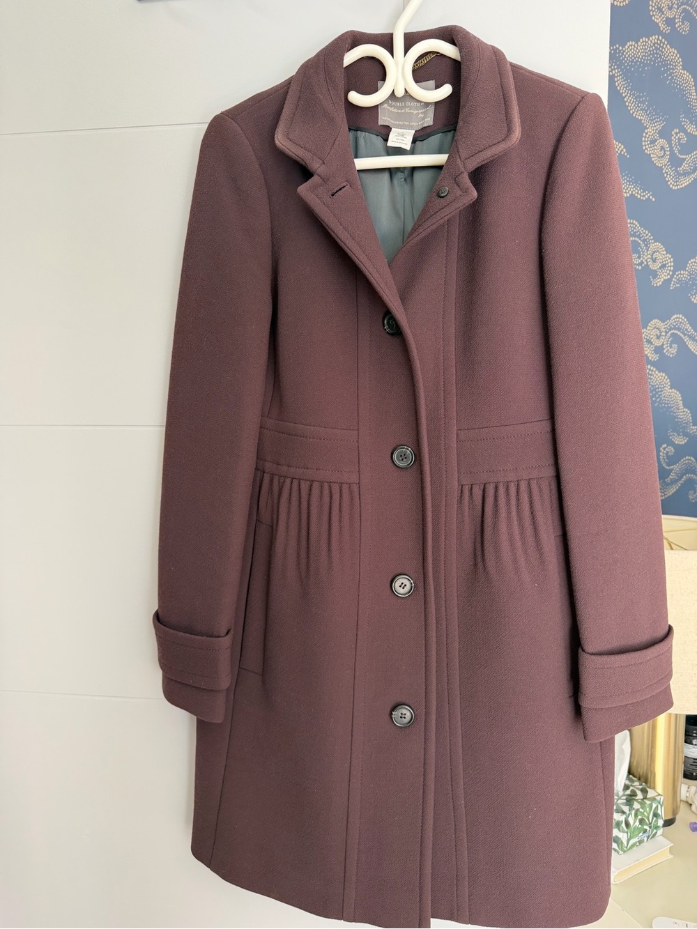J. Crew Women's Plum Wool-Blend Peacoat
